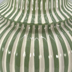 Green & White Candy Cane Striped Ceramic Vase 18"