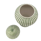Green & White Candy Cane Striped Ceramic Vase 18"