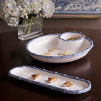 VIDA Bamboo Baguette Platter (White and Blue)