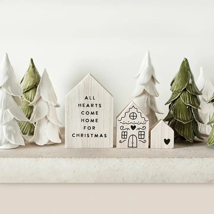 Handmade Christmas Trees - Green - Set of 2