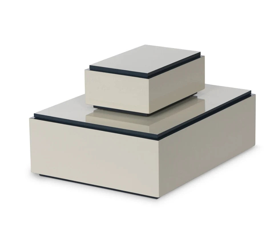 Balboa Lacquered Box - Small Silk Linen