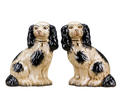 Small Black Staffordshire Dogs set of 2