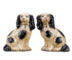 Small Black Staffordshire Dogs set of 2