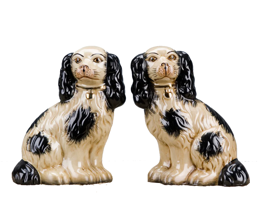 Small Black Staffordshire Dogs set of 2