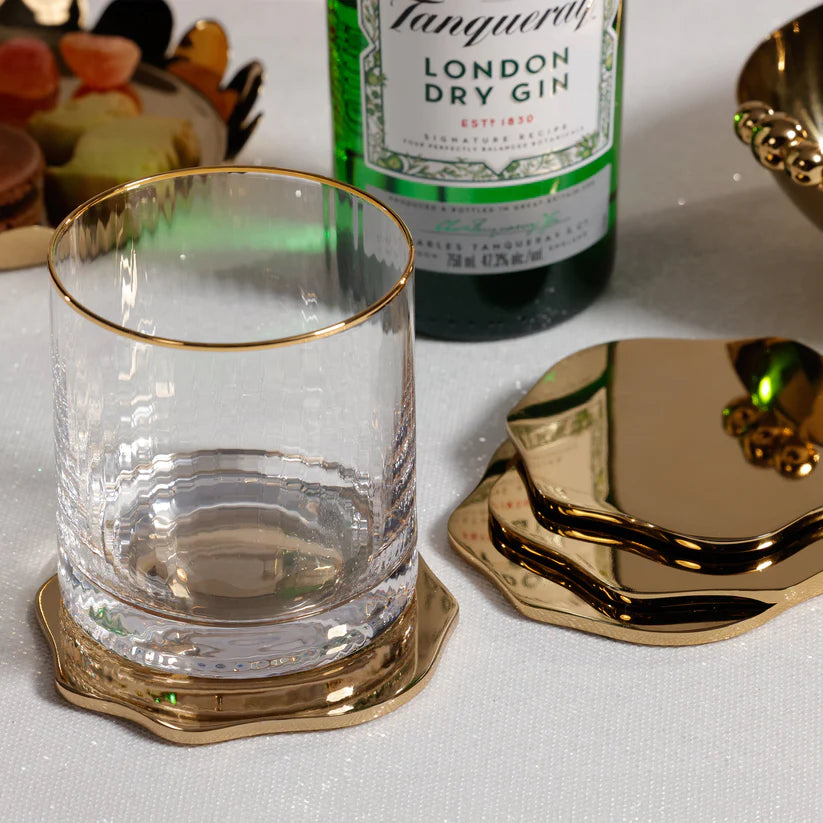 Lina Metal Coaster - Polished Gold - Set of 4