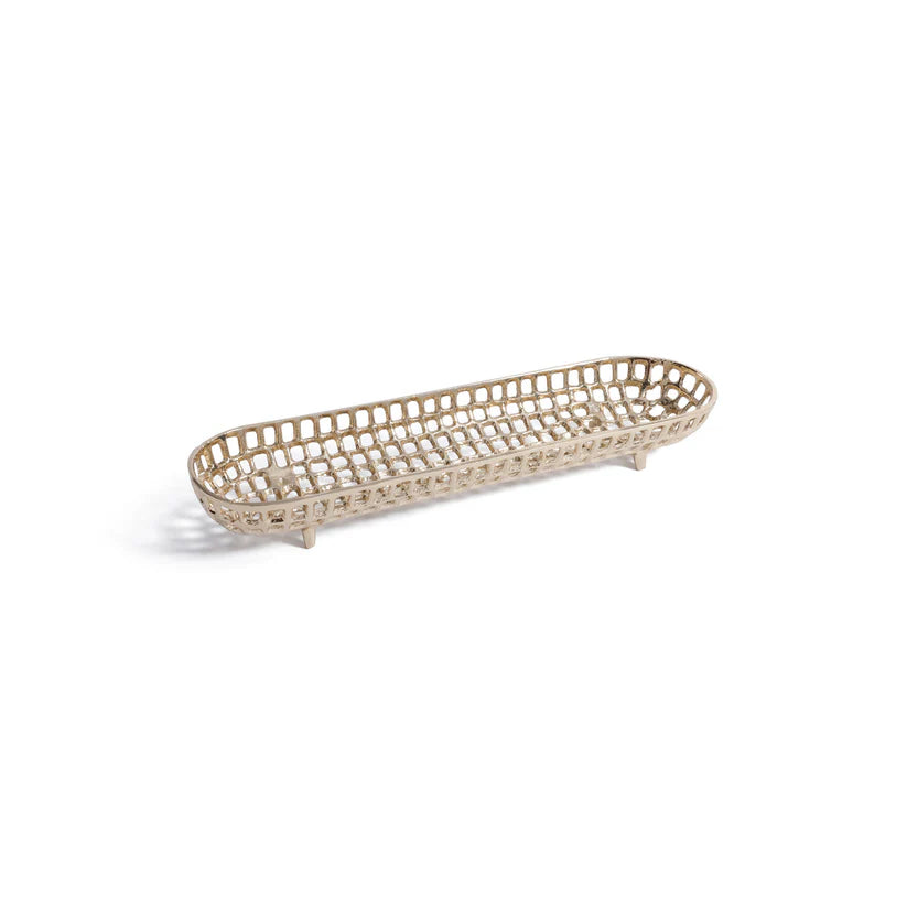 Oval Alloy Tray - Gold